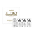 VIARELINE compact anti-aging roller microneedle set with three 5ml essence bottles, a microneedle tool, and an empty bottle