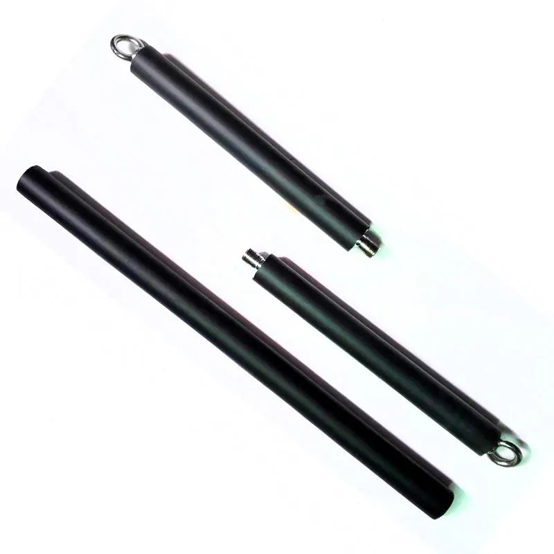 Gym equipment Pilates stick handle accessory with a bearing ring, shown in two length options.
