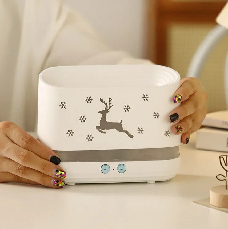 Elk Flame Humidifier Diffuser white plastic round shape realistic flame effect
