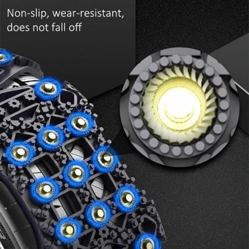 Black rubber car anti-slip chain on tyre for winter traction