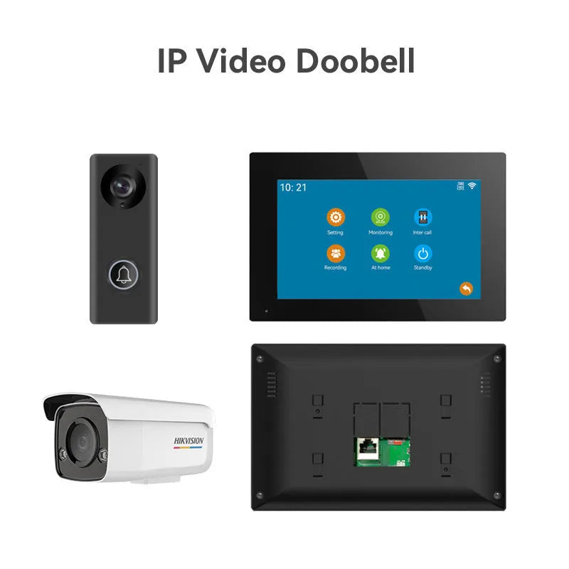 1080P video intercom doorbell system with outdoor camera unit and indoor display