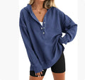 Women's loose fit raglan sleeve sweater in solid colours for autumn and winter wear