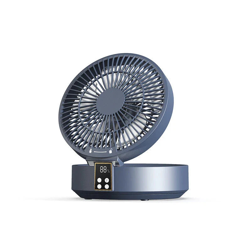 Rechargeable Portable Desk & Wall Fan with Night Light - Versatile Cooling and Relaxation for Any Space