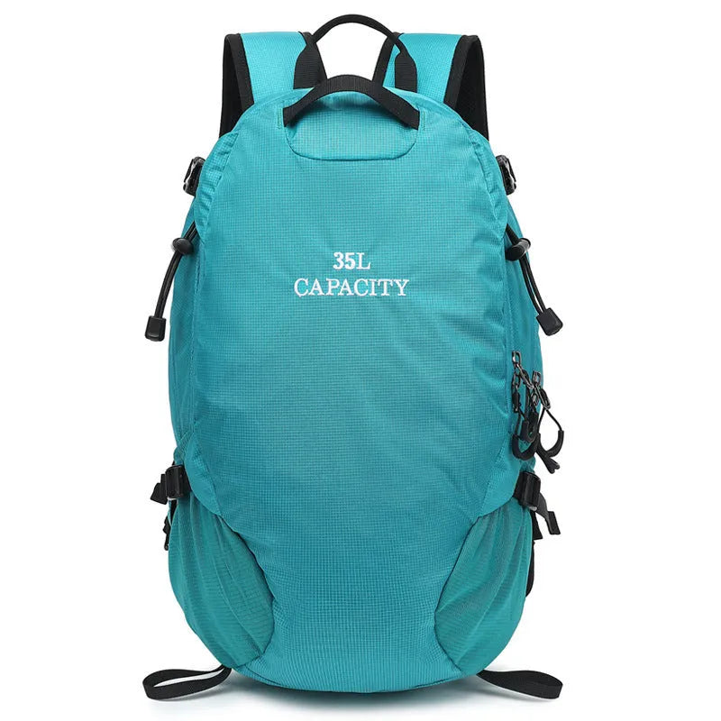 Waterproof Oxford cloth hiking backpack with physiological curve back plate in three colour options