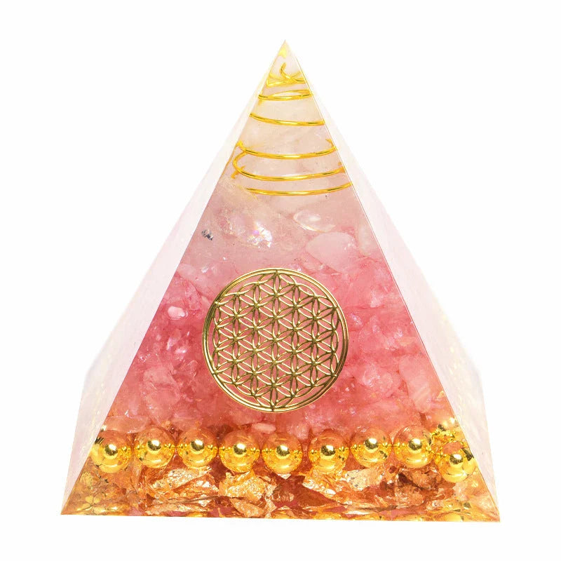 Premium Tiger's Eye Orgonite Pyramid with Amethyst, Calming Meditation Accessory for Balancing Energy and Purifying Space