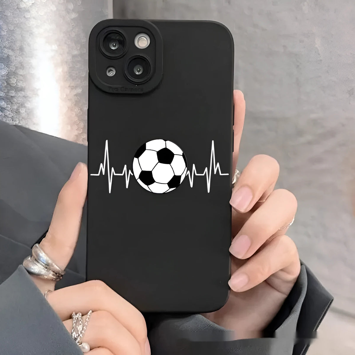 Pupil Black KT523 football printed TPU phone case back cover for iPhone