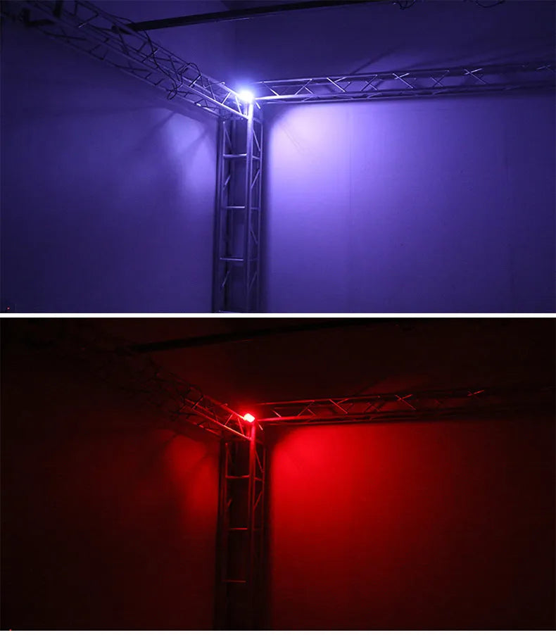 48-LED sound control stage strobe light unit showing white and colourful flash modes.