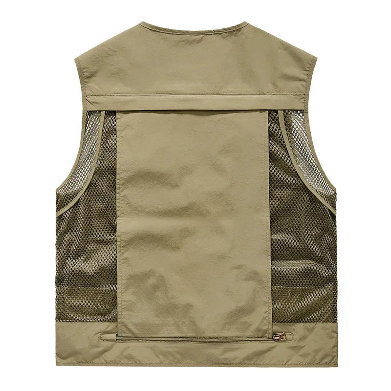 Men's mesh quick-drying nylon vest, loose fit sleeveless top, solid colour, sizes S to 6XL