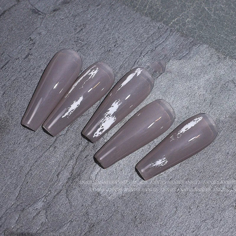 2.8cm transparent silicone nail stamp and scraper set with covered French nail seal on white background