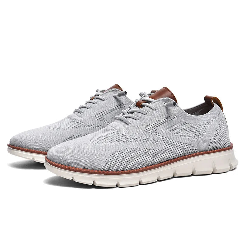 Men's flat bottomed casual tennis running shoes in dark blue black brown with EVA upper and rubber sole