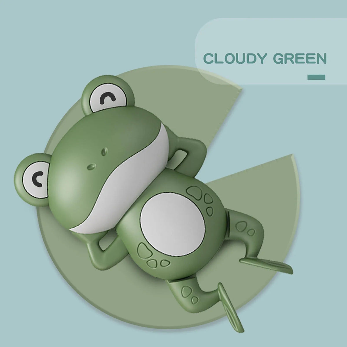 Little Frog wind-up floating bath toy for babies, ABS clockwork water toy in blue, red or green, 14x10cm