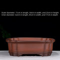 Purple clay tree stump flower pot with Chinese design and antique finish, showing textured surface and substantial 71cm dimensions