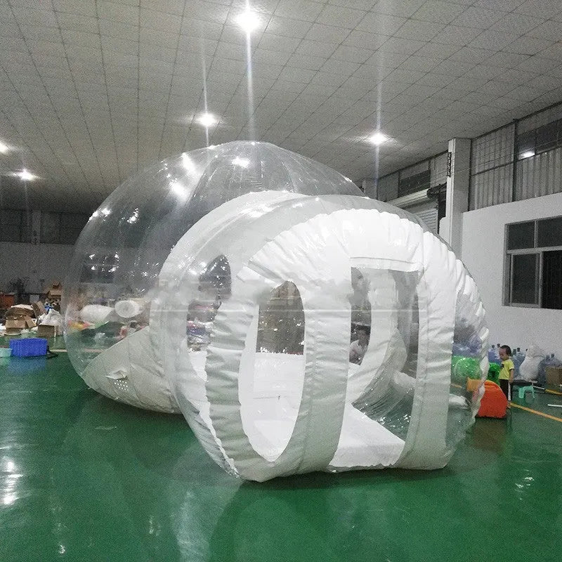 Outdoor inflatable transparent PVC bubble house tent 3m diameter blue with blower