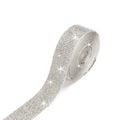 Self-adhesive water stick drill strip in white and AB colour showing electroplated glass surface