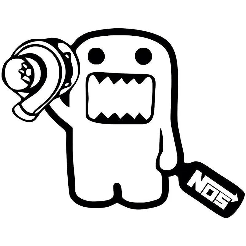 Cartoon car sticker 15x12cm PVC vinyl vehicle decoration in black and white colours