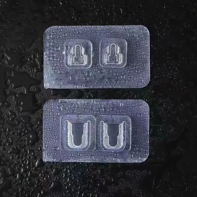Strong adhesive snap button plastic hook with no-trace double-sided patch for hanging