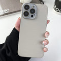 Solid Colour Lychee Pattern Phone Case Anti-Fall Anti-Fingerprint PC Material All-Inclusive Simple Design for iPhone 12 Pro Max 13 14 15 Series in 7 Colours