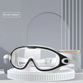HD anti-fog large frame swimming goggles for adults, clear lenses
