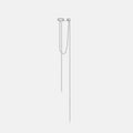 S925 sterling silver tassel pendant ear clip, geometric drop shape, electroplated finish, womens clip-on earrings