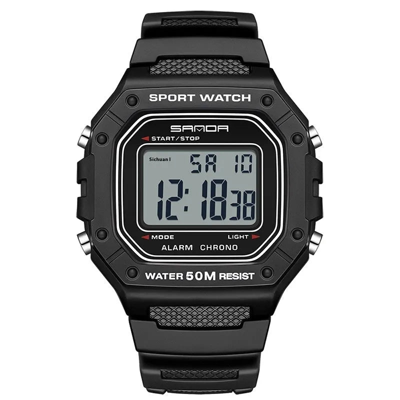 Youth electronic waterproof watch with alarm function in multiple colour options