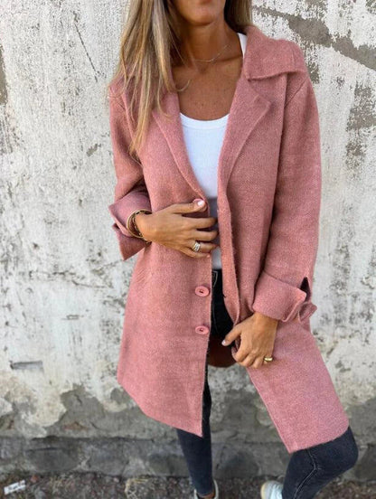 A stylish single-breasted cardigan with pockets, available in a variety of colors for women's fashion