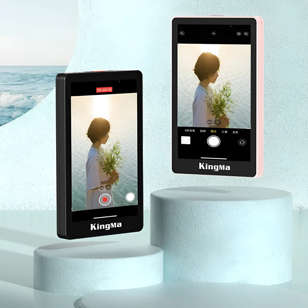 Magnetic selfie display screen for mobile phone rear camera, black or pink, HDMI same screen device