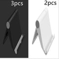 PE folding tablet and phone stand in black with multi-angle adjustment feature