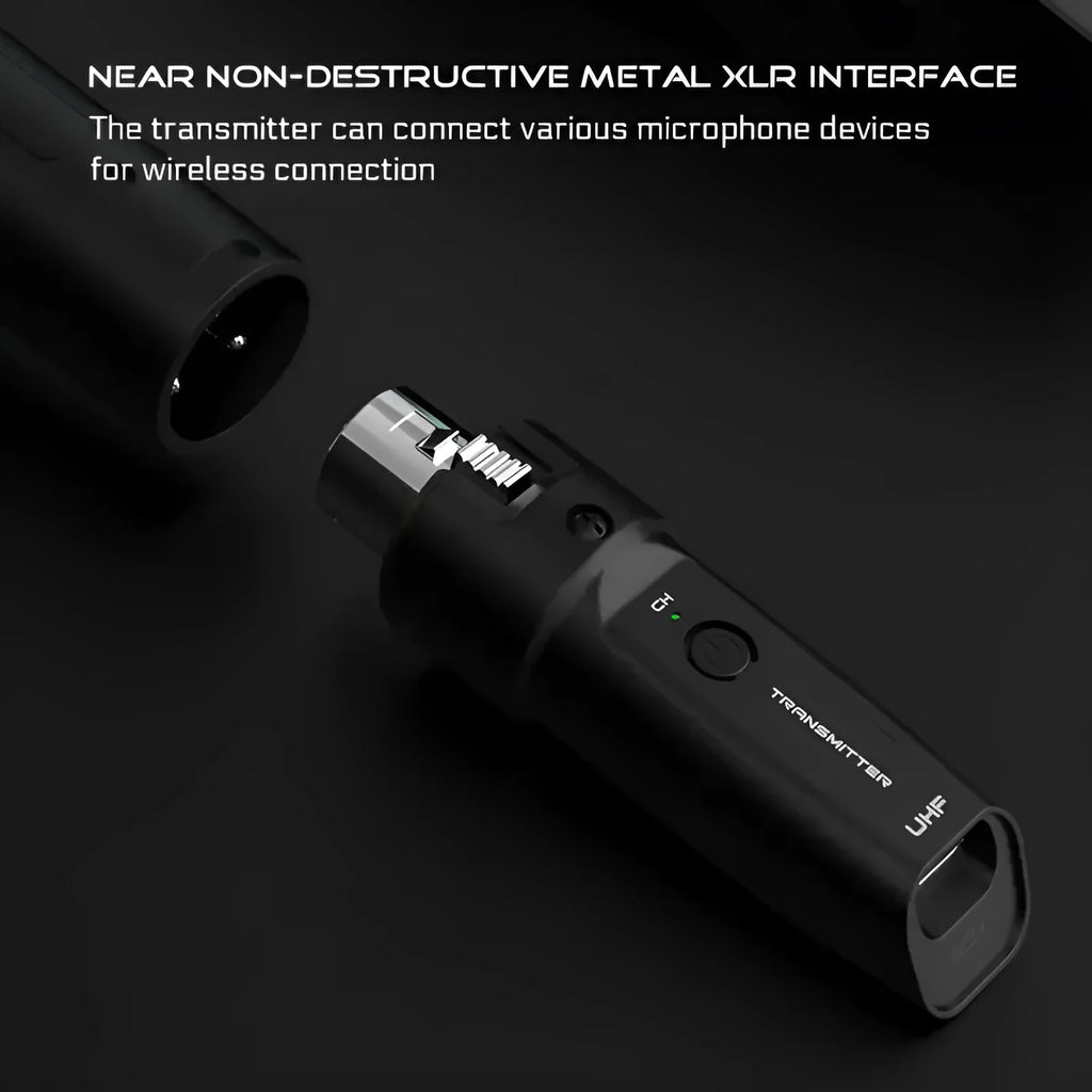 Wireless grenade moving coil dynamic microphone with 6.35mm guitar port option