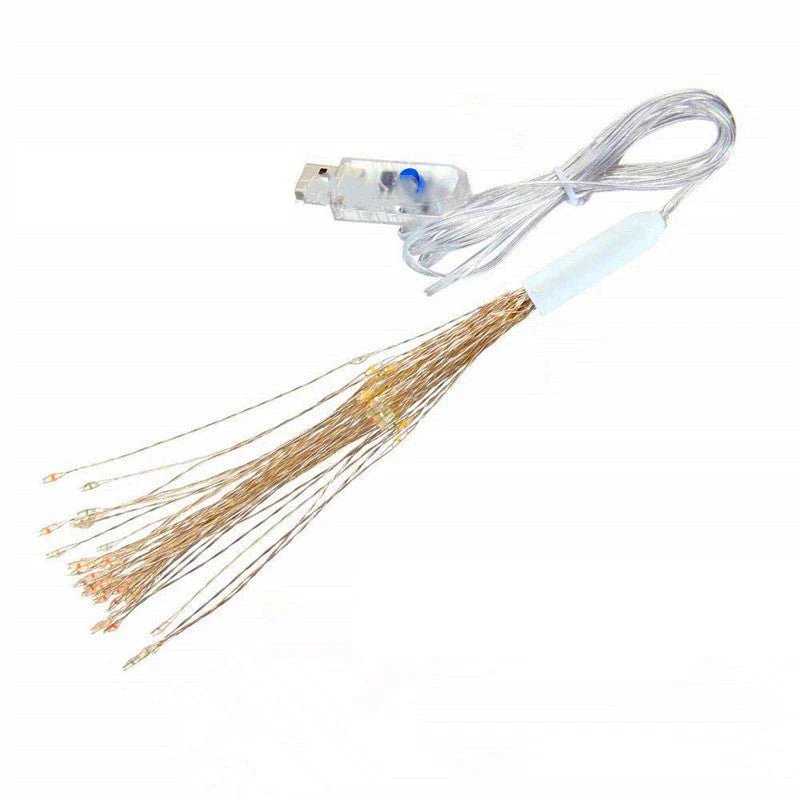 Twinkling copper wire LED fairy lights in various lighting modes for festive decor and mood lighting