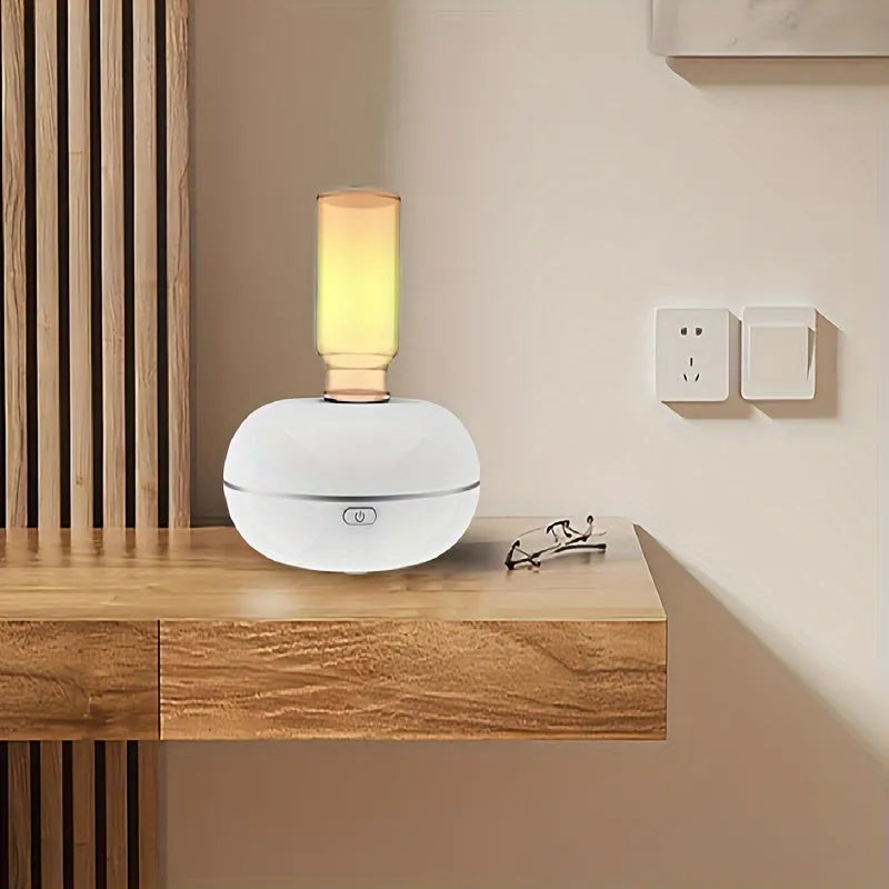 White automatic sensor fragrance machine mini USB diffuser for home bathroom use on a shelf