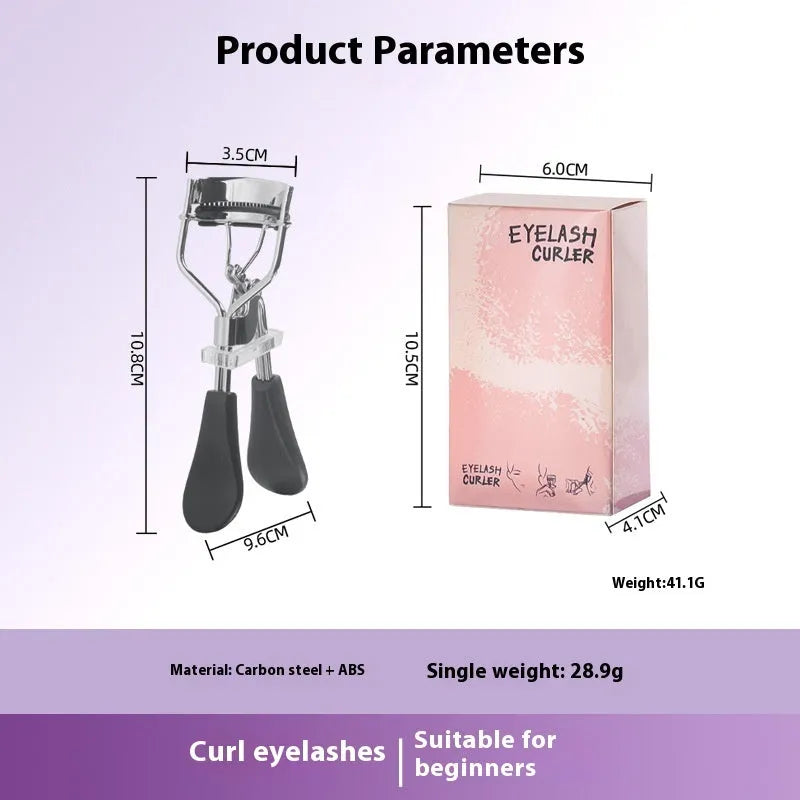 A4 manual eyelash curler with black ribbon comb attachment