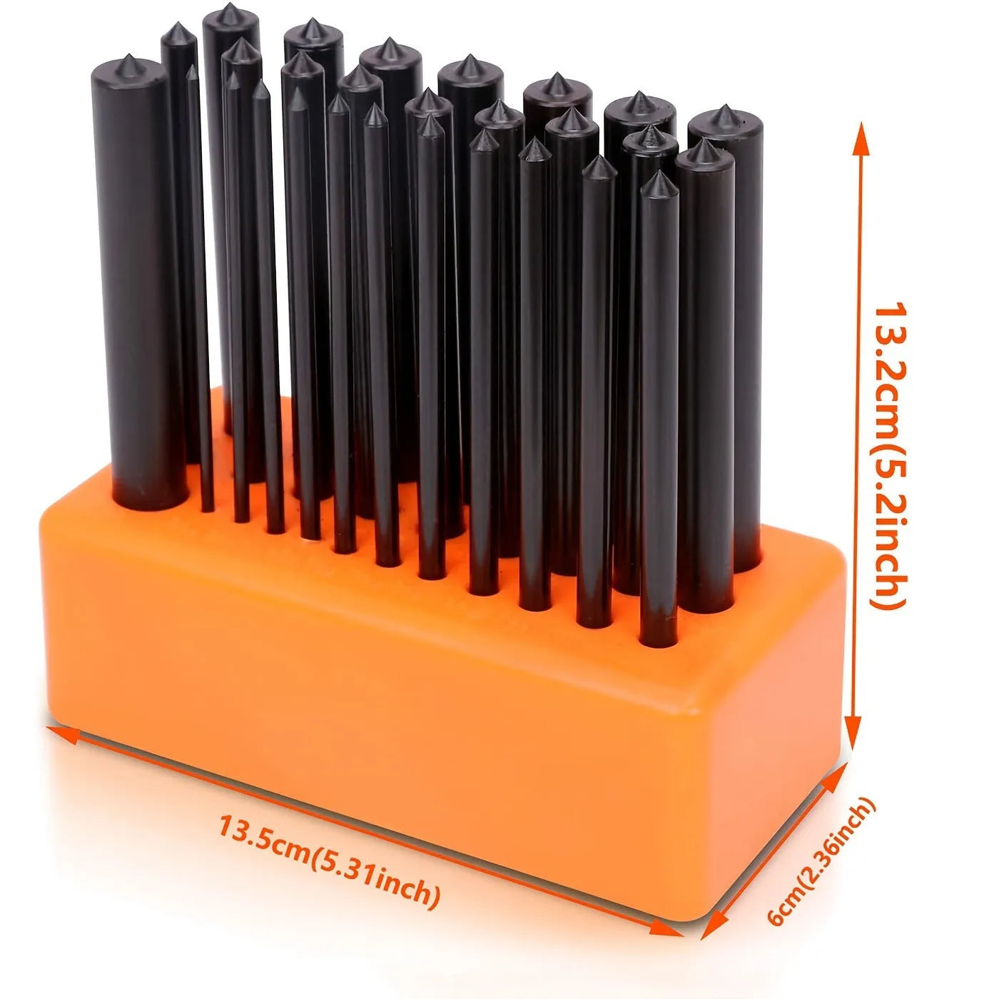 Orange punch needle tool with metal head for rug tufting and textile crafts