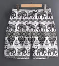 Men's casual polyester sports shorts in multiple patterns including stripes and camouflage designs
