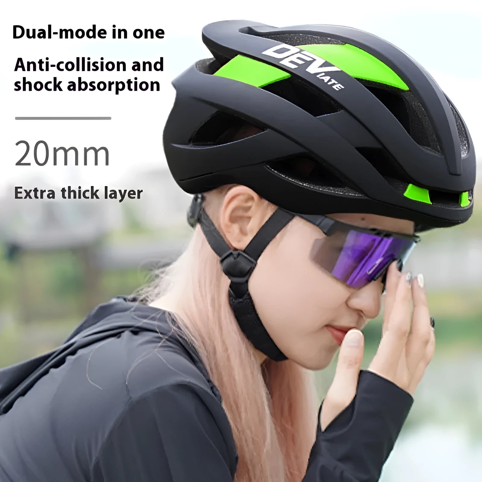 Matte black bicycle helmet with breathable fly net and adjustable headband for mountain biking.