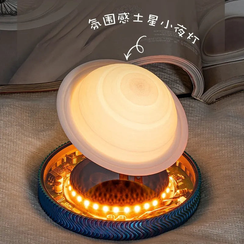 Magnetic suspension moon lamp with 3D-printed levitating design in modern style