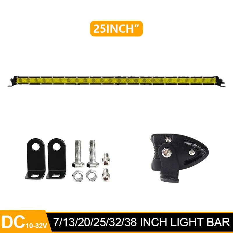 25 inch single row LED light bar with aluminium housing and mounting brackets