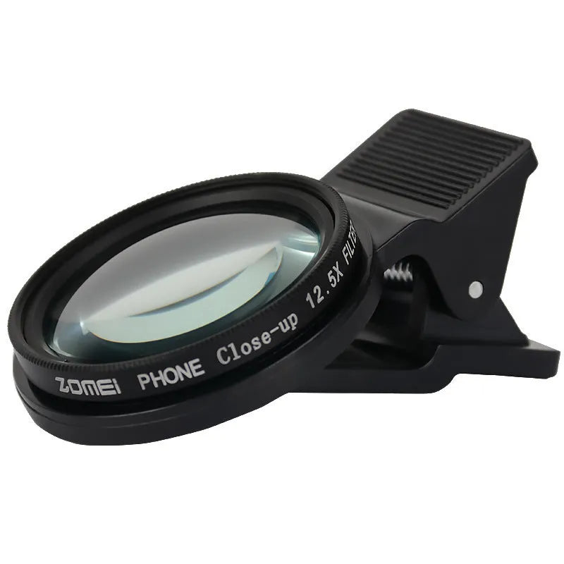 Mobile phone macro lens with aluminium alloy frame and universal clip attachment