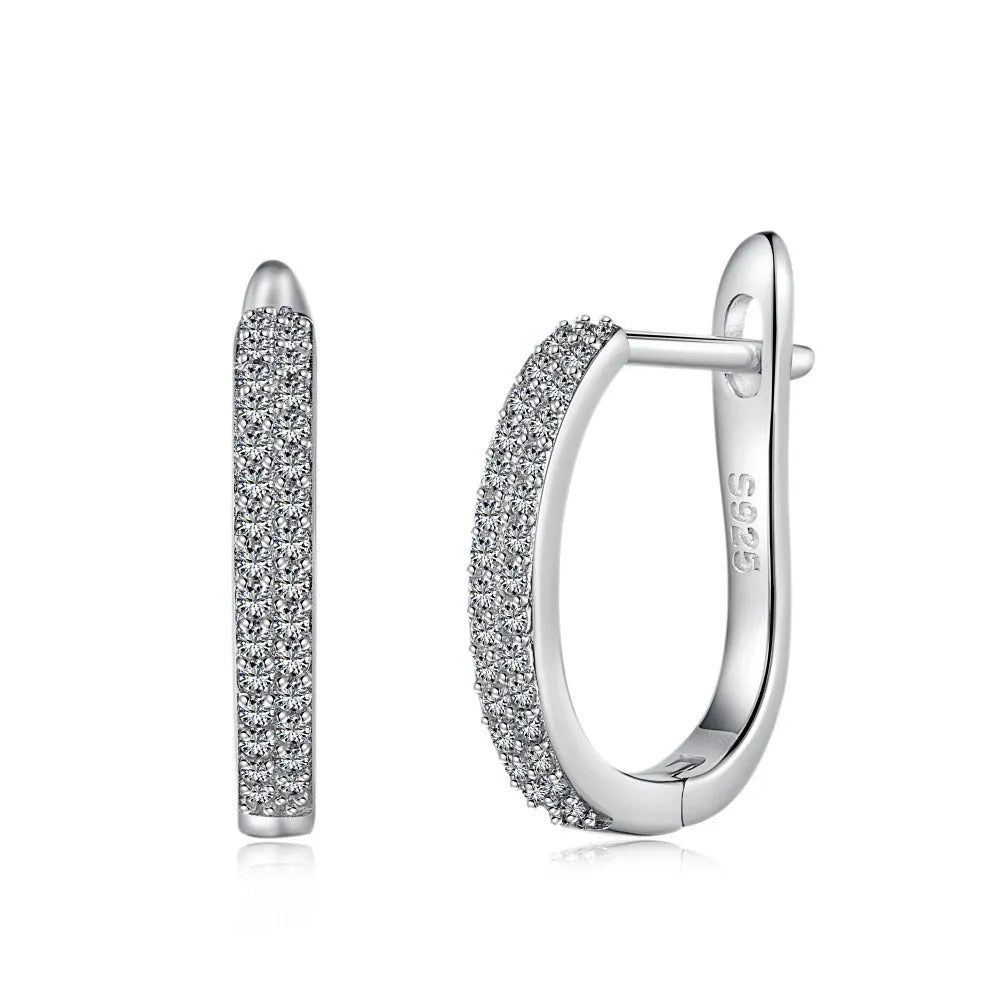 Women's niche fashion 925 silver ear clip with U-shaped geometric design and electroplated finish, colour DY110203 S W WH