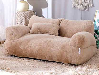 Cozy and luxurious cat bed sofa in various colors, featuring a thick backrest and non-slip bottom for ultimate pet comfort