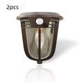 European retro solar wall lamp with IP55 rating, 169x192x83mm, for outdoor courtyard lighting