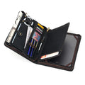 Genuine cowhide leather computer protective case with organisational compartments.