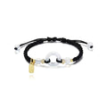Women's woven bracelet with peach blossom minority ethnic design and peace buckle closure