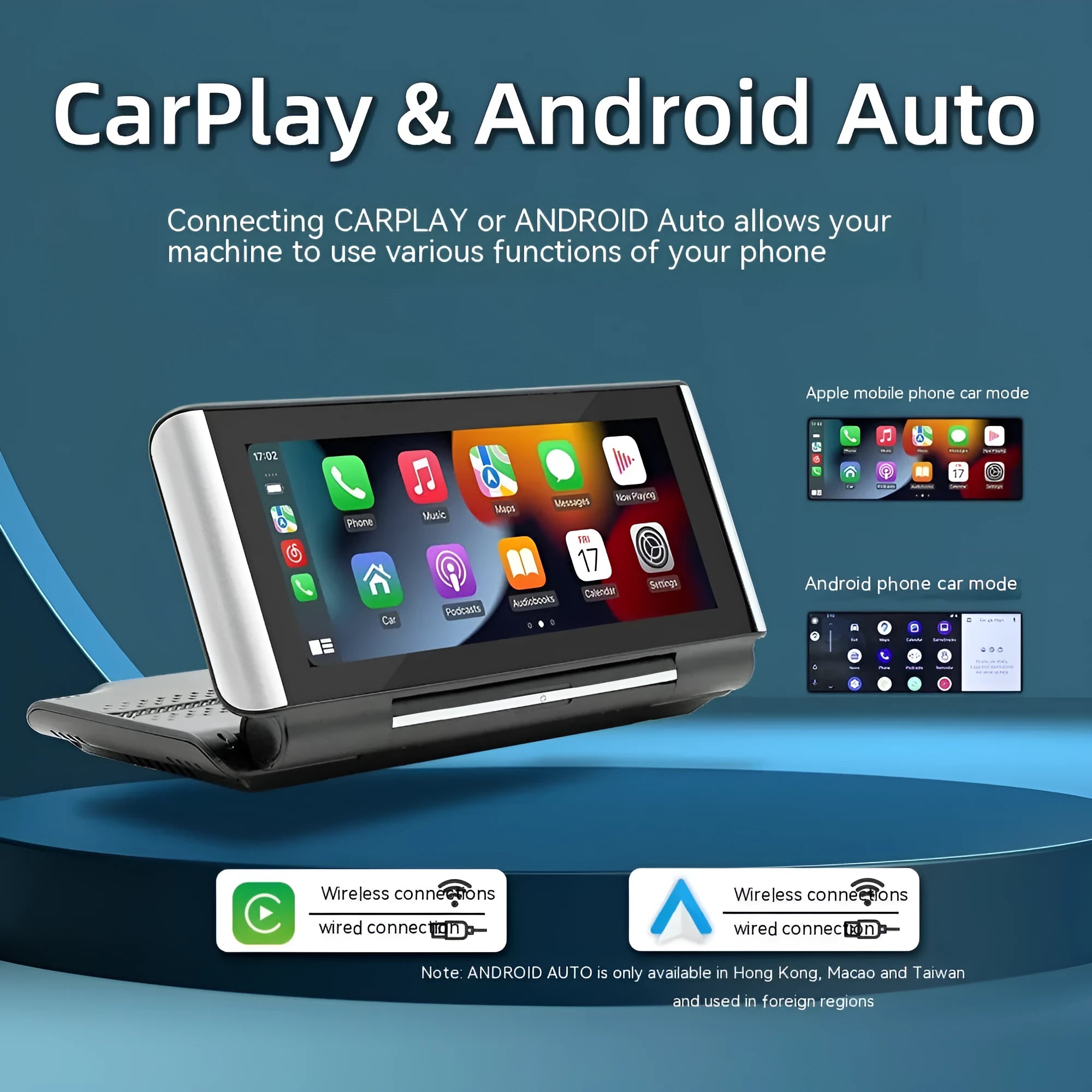 6.86 inch vehicle-mounted MP5 multimedia player with LED screen for wireless CarPlay and reversing camera.