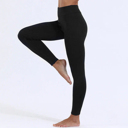 Premium stretch leggings for women featuring a luxurious lamb cashmere blend, thick and warm construction, and a flattering fit.