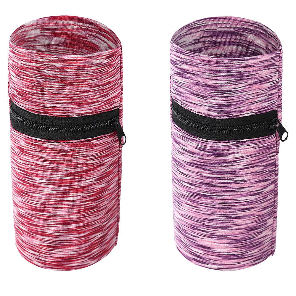 Large capacity polyester sports arm bag for mobile phones shown in multiple colour options including black, blue, and striped patterns.