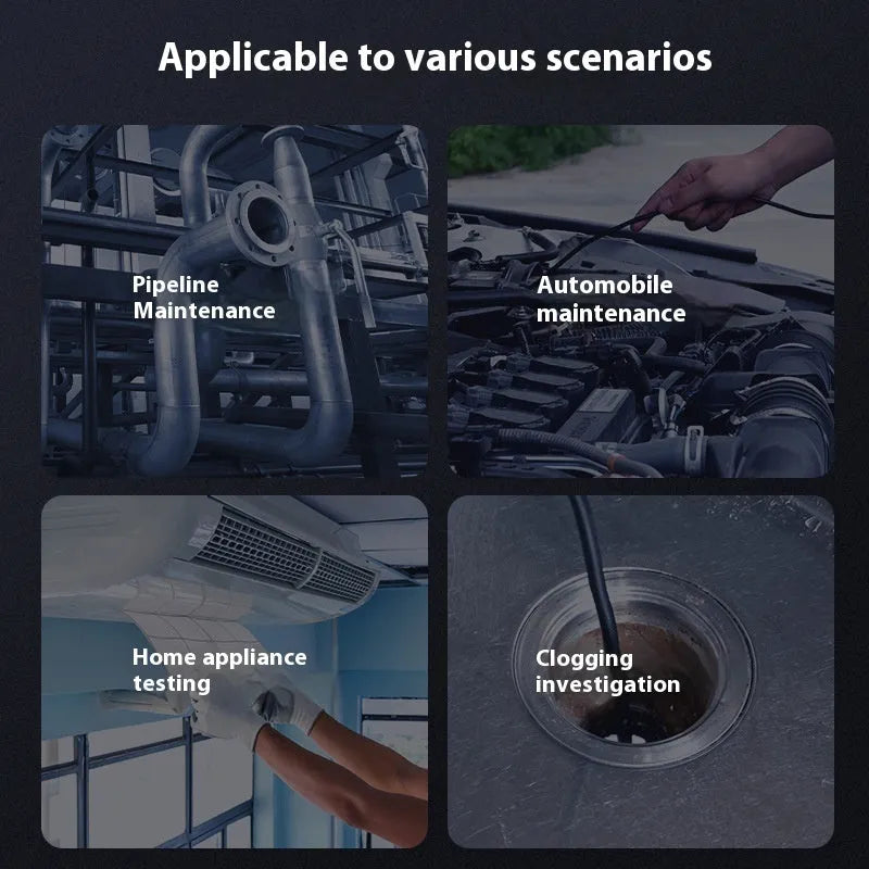 360-degree steering industrial pipeline endoscope with 8mm camera and cable