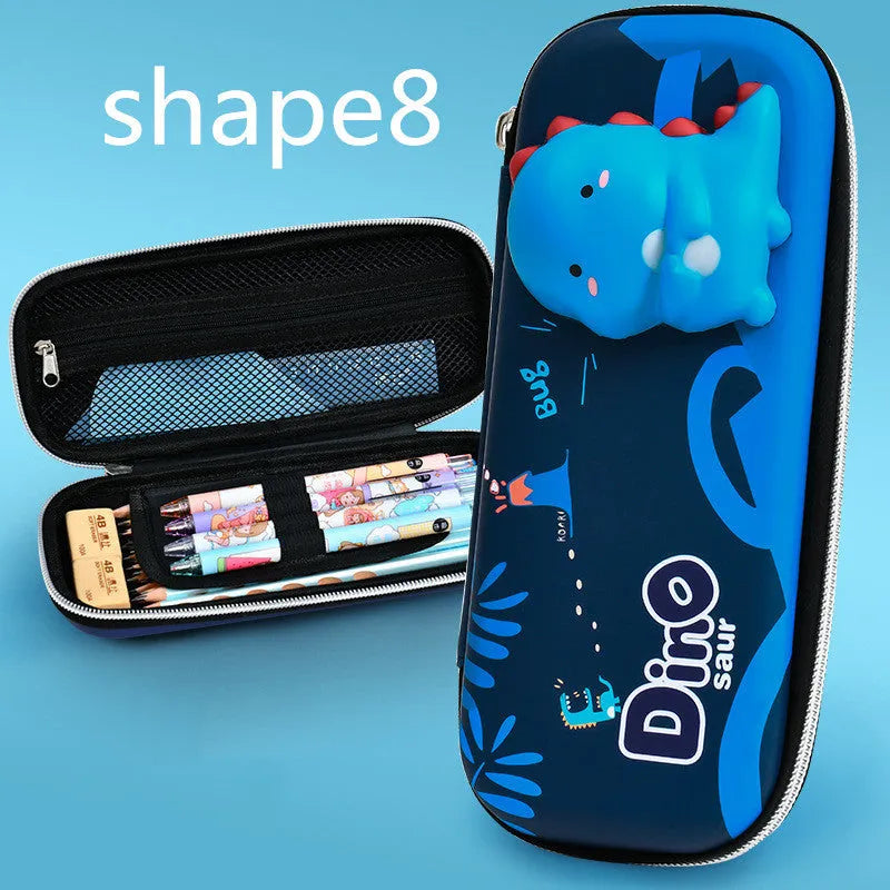 3D decompression pencil case EVA material square design cartoon pattern