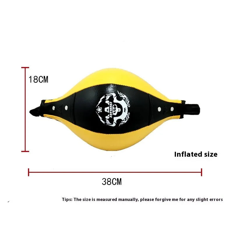 Spring Dragon diamond pattern PU boxing speed ball in black and red colours with inflator