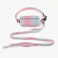 Blue hands-free dog leash with adjustable waist belt and traction rope for walking and running