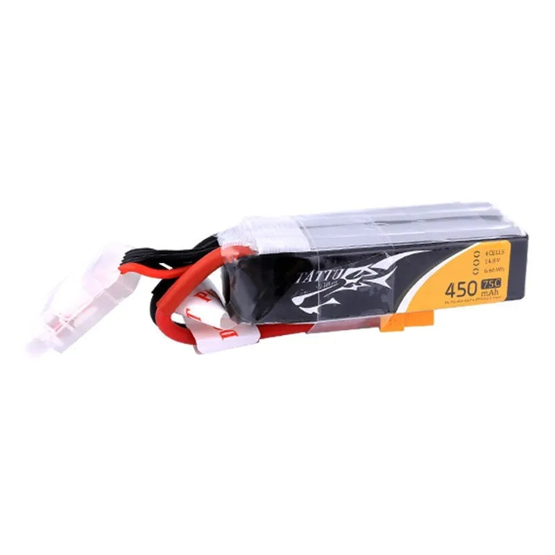 Tattu 450mAh 75C 14.8V soft bag lithium battery with XT30 connector for FPV drone